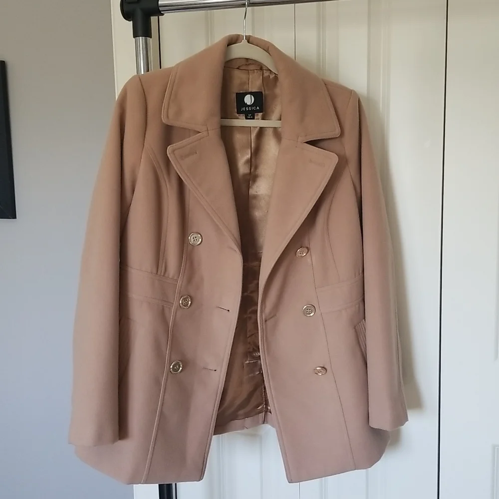 Jessica winter wool coat on camel color - Picture 6 of 9